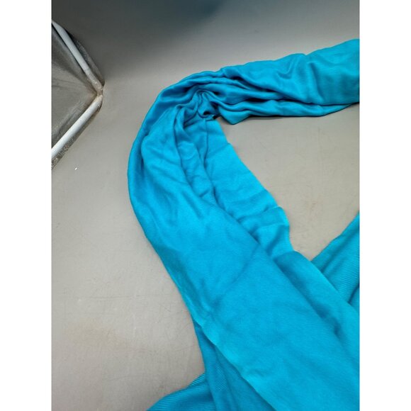 Turquoise Blue Lightweight Fringe Scarf wrap 72x32" READ - Picture 6 of 7